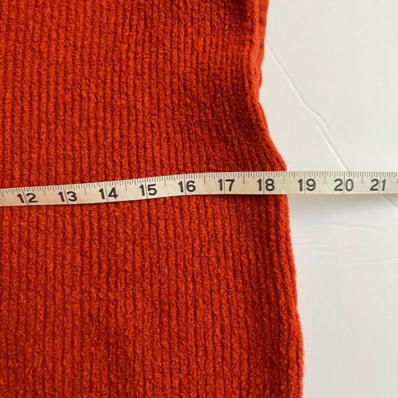 Aritzia Babaton Hazlitt Merino Wool Sweater Shoulder Pads Mock Neck Orange/Red. - Picture 10 of 12